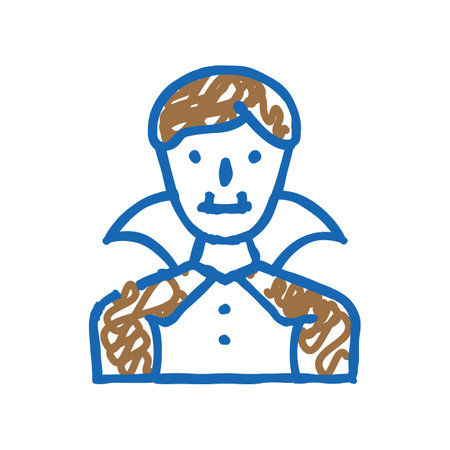vampire fantasy character icon doodle illustrationのイラスト素材