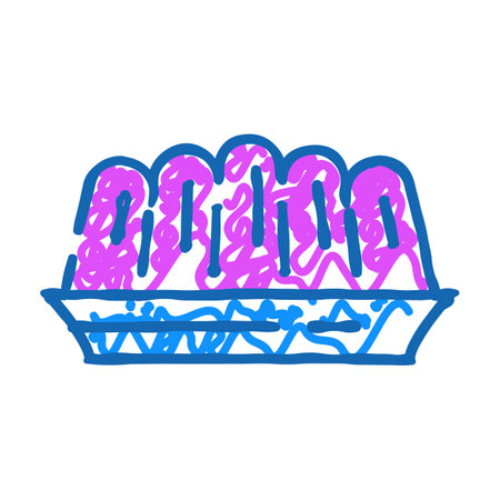 jelly dessert icon doodle illustrationのイラスト素材