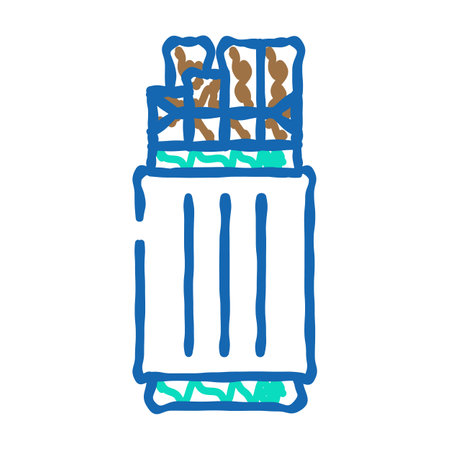 nuclear fuel rod energy icon doodle illustrationのイラスト素材