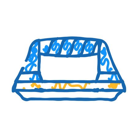 push up gym tool icon doodle illustrationのイラスト素材