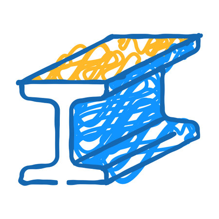 section steel production icon doodle illustrationのイラスト素材