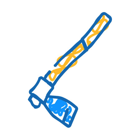 hoe garden tool icon doodle illustrationのイラスト素材