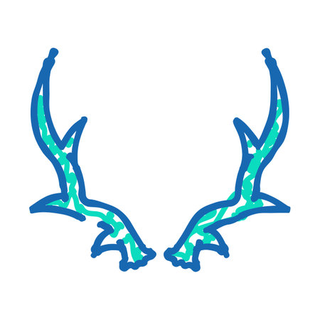 deer horn animal icon doodle illustrationのイラスト素材