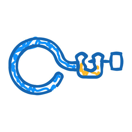 ring clamp chemical glassware lab icon doodle illustrationのイラスト素材
