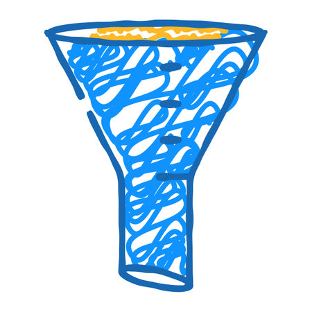 funnel chemical glassware lab icon doodle illustrationのイラスト素材