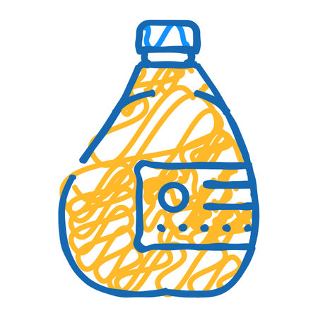 juice plastic bottle icon doodle illustrationのイラスト素材
