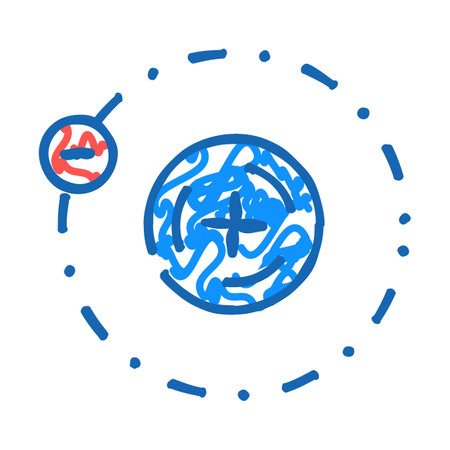 physics molecular structure icon doodle illustrationのイラスト素材