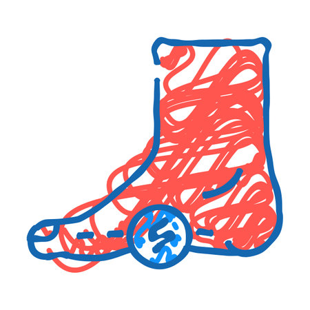 foot pain body ache icon doodle illustrationのイラスト素材