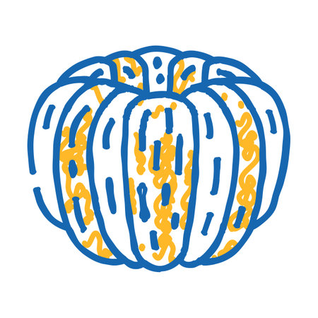 orange peeled slice icon doodle illustrationのイラスト素材