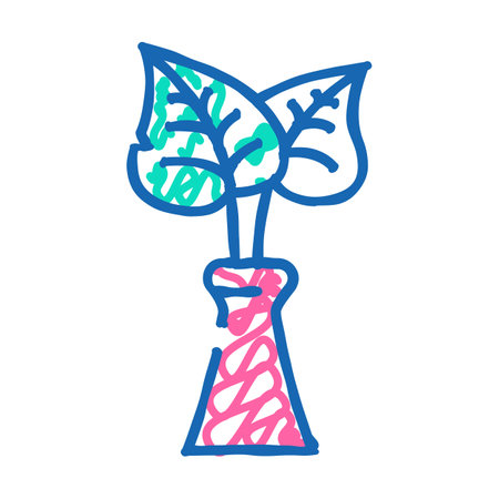 dried plant living room icon doodle illustrationのイラスト素材