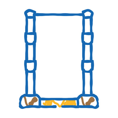 power rack fitness sport icon doodle illustrationのイラスト素材