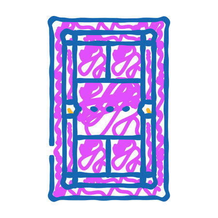 badminton court icon doodle illustrationのイラスト素材