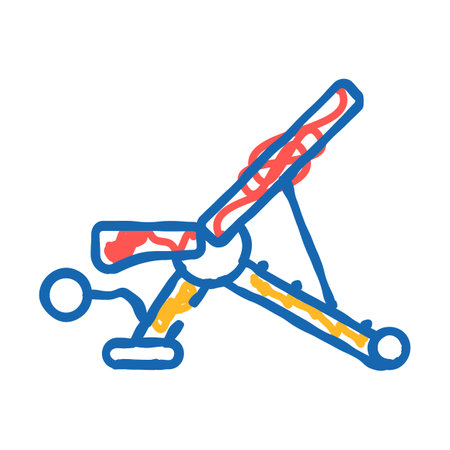 weight bench fitness sport icon doodle illustrationのイラスト素材