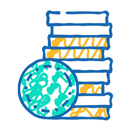 stack money gold icon doodle illustrationのイラスト素材