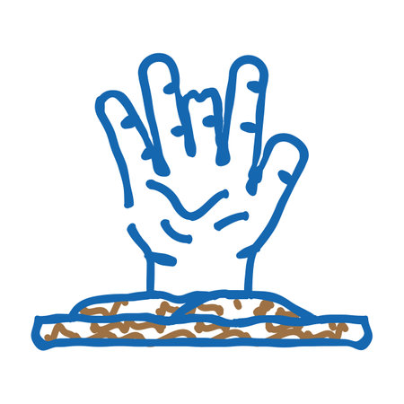 hand evil zombie icon doodle illustrationのイラスト素材