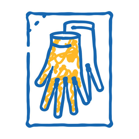 nonlatex gloves first aid icon doodle illustrationのイラスト素材