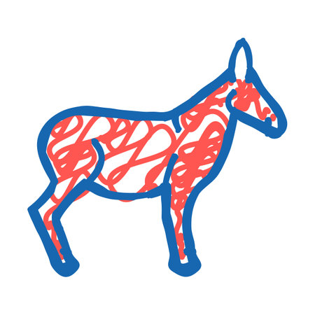 donkey animal icon doodle illustrationのイラスト素材