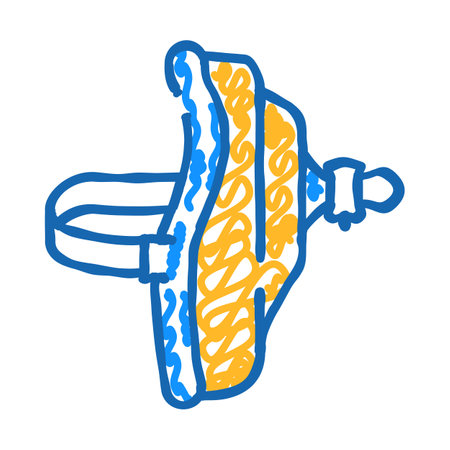breathing barrier first aid icon doodle illustrationのイラスト素材