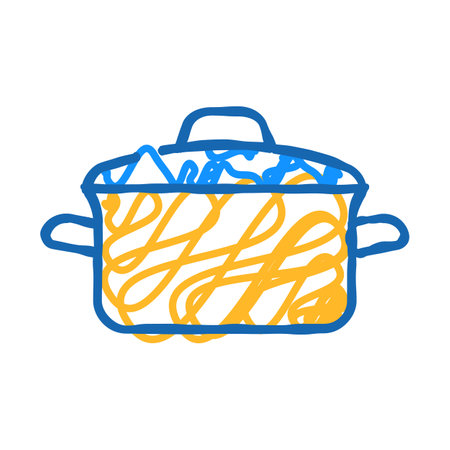 food pot cooking icon doodle illustrationのイラスト素材