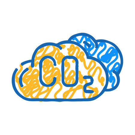 emissions co2 esg icon doodle illustrationのイラスト素材