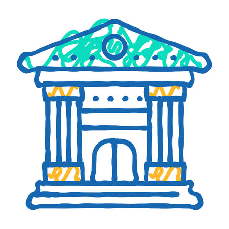 governance esg icon doodle illustrationのイラスト素材