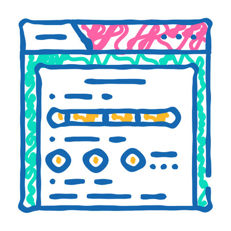 web folder icon doodle illustrationのイラスト素材