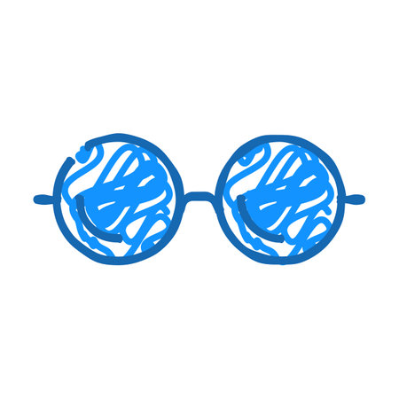 round glasses optical icon doodle illustrationのイラスト素材