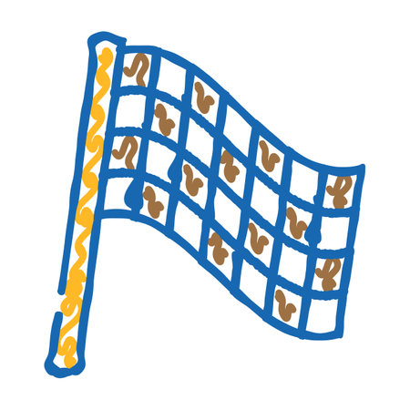 racing flag icon doodle illustrationのイラスト素材