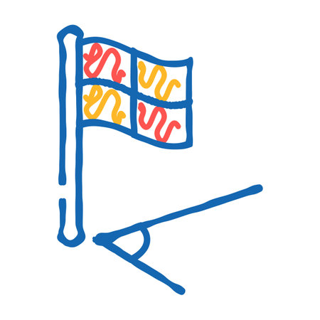 map flag icon doodle illustrationのイラスト素材