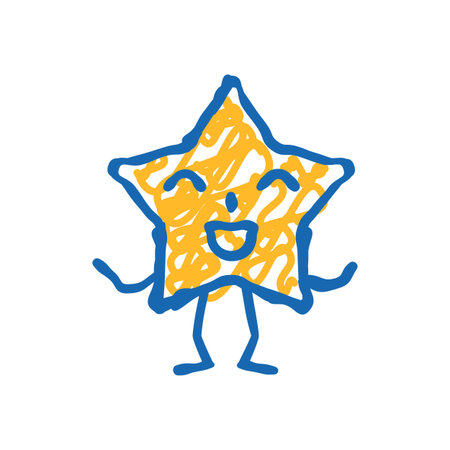 star geometric shape character icon doodle illustrationのイラスト素材