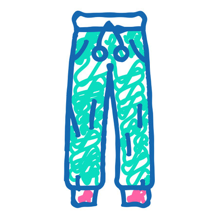 joggers pants clothes icon doodle illustrationのイラスト素材