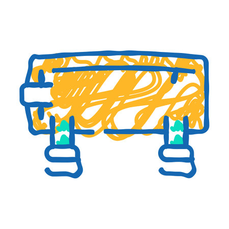 luggage drypack motorcycle icon doodle illustrationのイラスト素材