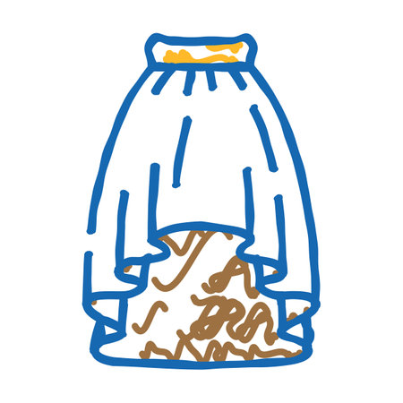 high low skirt icon doodle illustrationのイラスト素材