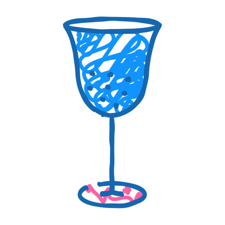 bar wine glass icon doodle illustrationのイラスト素材
