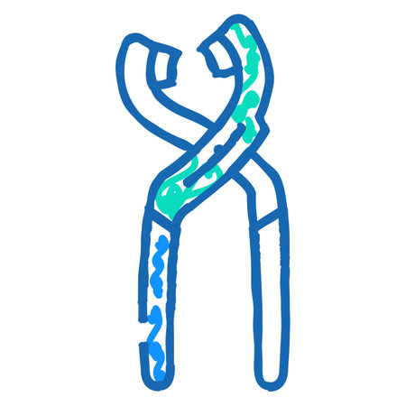 soft jaw pliers icon doodle illustrationのイラスト素材