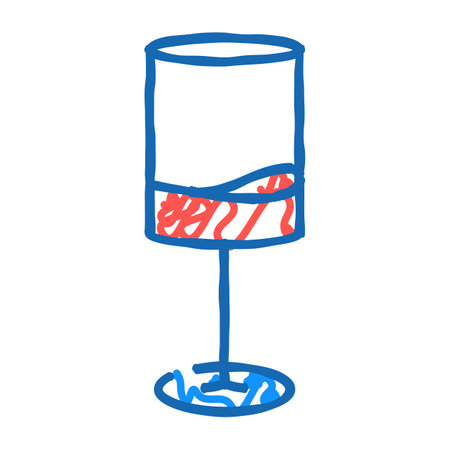 alcohol wine glass icon doodle illustrationのイラスト素材