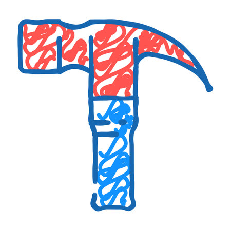 claw hammer icon doodle illustrationのイラスト素材