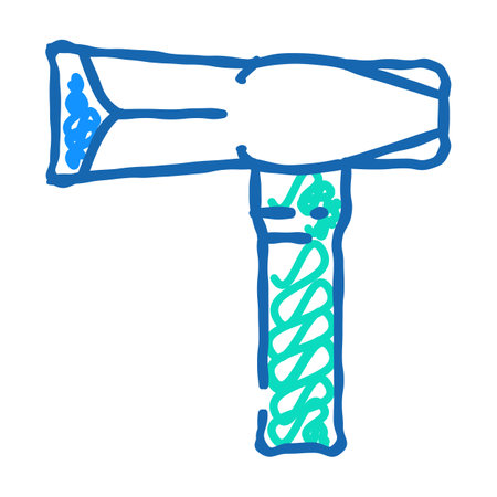 splitting maul hammer icon doodle illustrationのイラスト素材