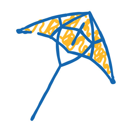 kite kid leisure icon doodle illustrationのイラスト素材
