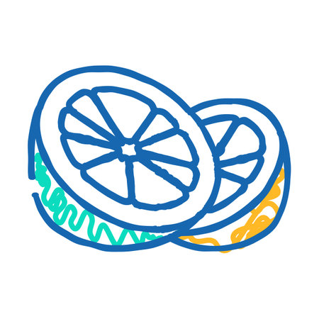 lemons a lot icon doodle illustrationのイラスト素材