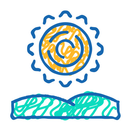 sunny clear weather icon doodle illustrationのイラスト素材