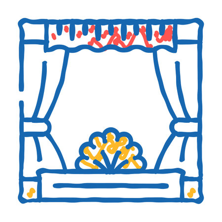 theatrical kids club icon doodle illustrationのイラスト素材