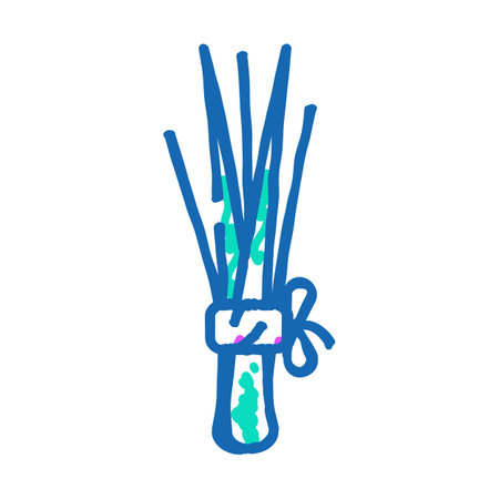 chives onion icon doodle illustrationのイラスト素材