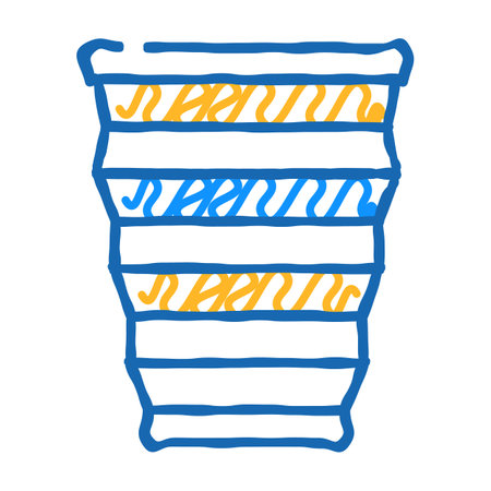silicone folding cup icon doodle illustrationのイラスト素材