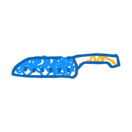 santoku knife icon doodle illustrationのイラスト素材