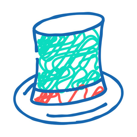 cylinder hat icon doodle illustrationのイラスト素材