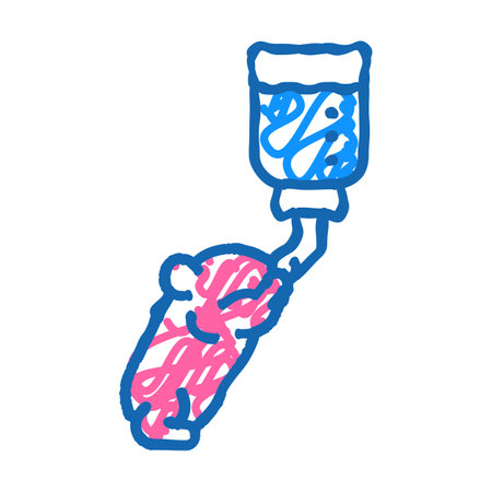 hamster drink water icon doodle illustrationのイラスト素材