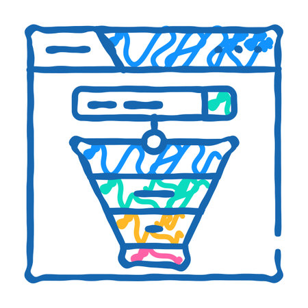 search intent seo icon doodle illustrationのイラスト素材