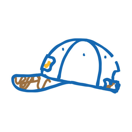 snapback hat streetwear cloth fashion icon doodle illustrationのイラスト素材