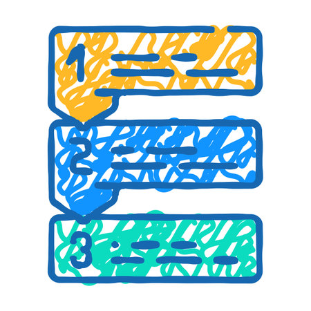 list with arrows icon doodle illustrationのイラスト素材